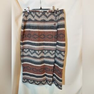 Vintage Southwestern Patterned Women's Pencil Wrap Skirt